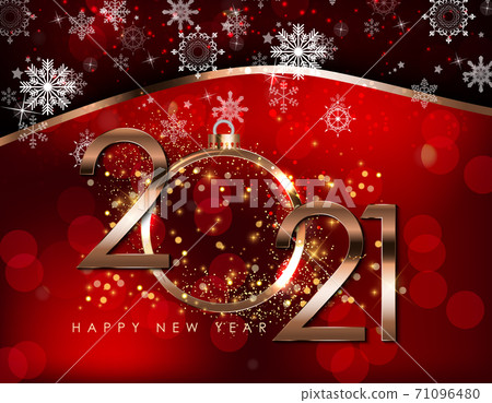 Happy New Year 2021 Holiday Background Template. Vector Illustration 71096480