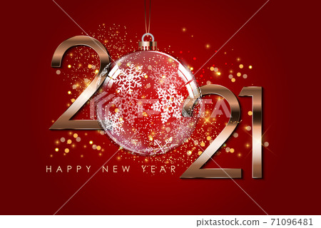 Happy New Year 2021 Holiday Background Template. Vector Illustration 71096481