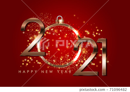 Happy New Year 2021 Holiday Background Template. Vector Illustration 71096482