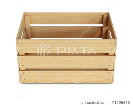 Wooden crate isolated on white background 3d illustration Wooden crate isolated on white background 3d illustration 71096876