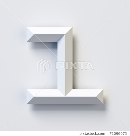 Square three dimensional font, white, simple, geometric, casting shadow on the background wall, 3d rendering, number 1 Square three dimensional font, white, simple, geometric, casting shadow on the background wall, 3d rendering, number 1 71096973