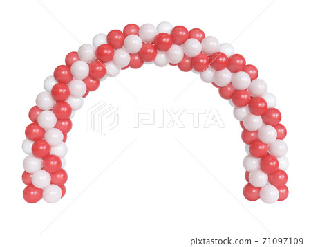 Arc made of balloons, balloon gate, portal, 3d rendering 71097109