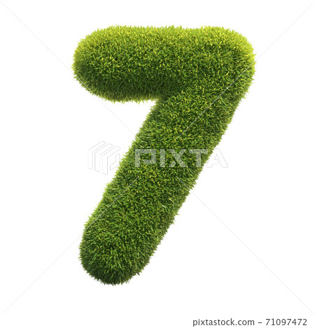 Grass font 3d rendering number 7 Grass font 3d rendering number 7 71097472