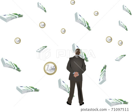 man watches free fall of puzzle pieces man watches free fall of puzzle pieces 71097511