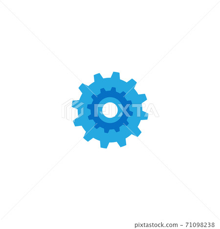 Blue Gear or cog icon. Stock vector illustration isolated on white background. Blue Gear or cog icon. Stock vector illustration isolated on white background. 71098238