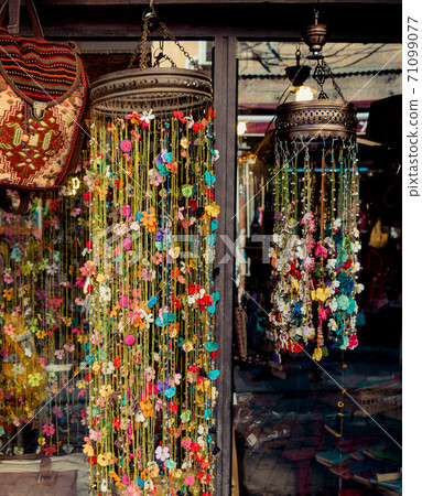 Colorful needle work embroidery flowers as a background 71099077