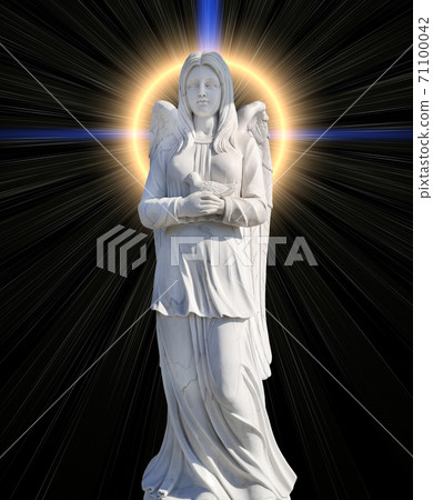 monument an angel on a background of mystical light 71100042