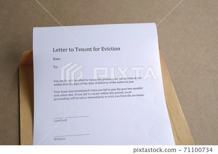 Letter to tenant for eviction Letter to tenant for eviction 71100734