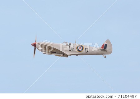 英國空軍Spitfire Mk.IX水平飛行 英國空軍Spitfire Mk.IX水平飛行 71104497