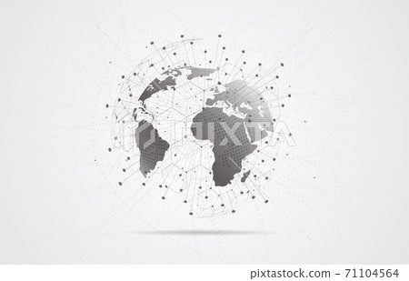 Global network connection. World map point and line composition concept of global business. Vector Illustration 71104564