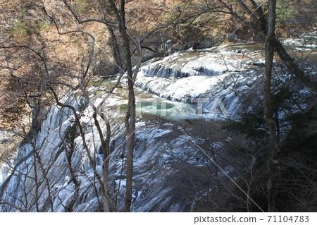 From Fukuroda Falls in winter from the promenade From Fukuroda Falls in winter from the promenade 71104783