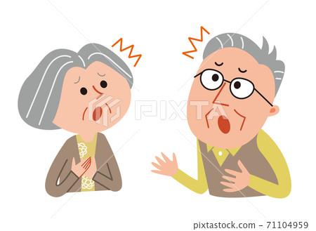 Surprised elderly couple 71104959