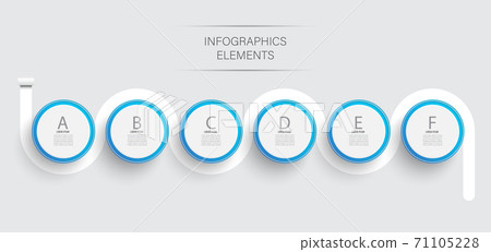 Abstract elements of graph infographic template with label, integrated circles. Business concept with 6 options. For content, diagram, flowchart, steps, parts, timeline infographics, workflow layout. Abstract elements of graph infographic template with label, integrated circles. Business concept with 6 options. For content, diagram, flowchart, steps, parts, timeline infographics, workflow layout. 71105228