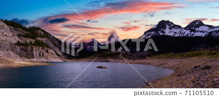 Beautiful Panoramic View of Og Lake in the Iconic Mt Assiniboine Provincial Park Beautiful Panoramic View of Og Lake in the Iconic Mt Assiniboine Provincial Park 71105510
