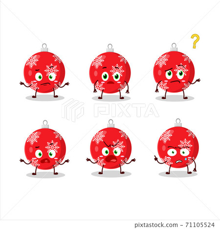 Cartoon character of christmas ball red with what expression Cartoon character of christmas ball red with what expression 71105524