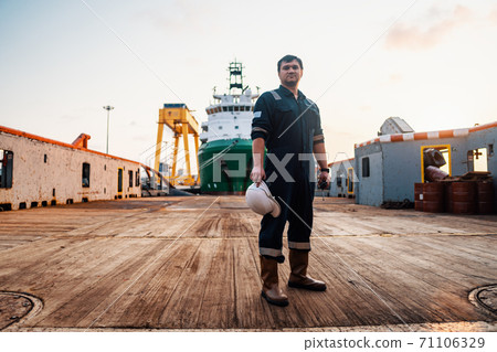 Marine Deck Officer or Chief mate on deck of offshore vessel or ship Marine Deck Officer or Chief mate on deck of offshore vessel or ship 71106329