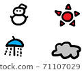 Weather mark (snow, rain, fine, cloudy) 71107029