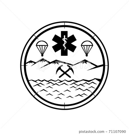 Land Sea Air Rescue Icon Sign Symbol Black and White Land Sea Air Rescue Icon Sign Symbol Black and White 71107090