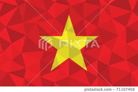 Low poly Vietnam flag vector illustration. Triangular Vietnamese flag graphic. Vietnam country flag is a symbol of independence. Low poly Vietnam flag vector illustration. Triangular Vietnamese flag graphic. Vietnam country flag is a symbol of independence. 71107408