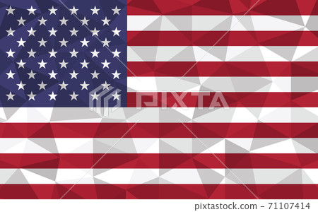 Low poly USA flag vector illustration. Triangular American flag graphic. USA country flag is a symbol of independence. 71107414