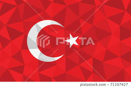Low poly Turkey flag vector illustration. Triangular Turkish flag graphic. Turkey country flag is a symbol of independence. Low poly Turkey flag vector illustration. Triangular Turkish flag graphic. Turkey country flag is a symbol of independence. 71107427