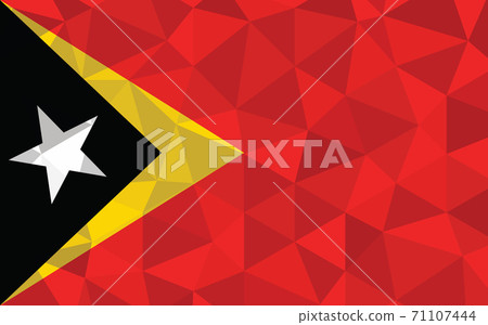 Low poly Timor Leste flag vector illustration. Triangular Timorese flag graphic. Timor Leste country flag is a symbol of independence. Low poly Timor Leste flag vector illustration. Triangular Timorese flag graphic. Timor Leste country flag is a symbol of independence. 71107444