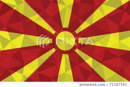 Low poly Macedonia flag vector illustration. Triangular Macedonian flag graphic. Macedonia country flag is a symbol of independence. Low poly Macedonia flag vector illustration. Triangular Macedonian flag graphic. Macedonia country flag is a symbol of independence. 71107591