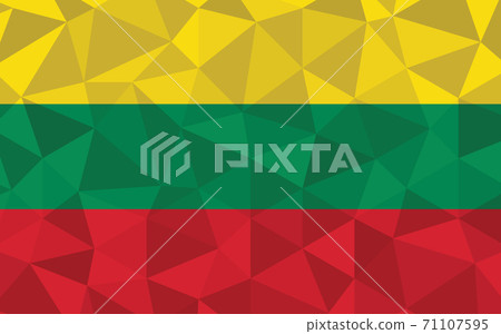 Low poly Lithuania flag vector illustration. Triangular Lithuanian flag graphic. Lithuania country flag is a symbol of independence. 71107595