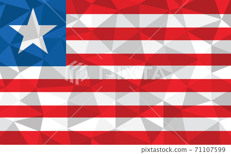 Low poly Liberia flag vector illustration. Triangular Liberian flag graphic. Liberia country flag is a symbol of independence. Low poly Liberia flag vector illustration. Triangular Liberian flag graphic. Liberia country flag is a symbol of independence. 71107599