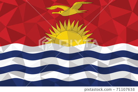 Low poly Kiribati flag vector illustration. Triangular I-Kiribati flag graphic. Kiribati country flag is a symbol of independence. Low poly Kiribati flag vector illustration. Triangular I-Kiribati flag graphic. Kiribati country flag is a symbol of independence. 71107638