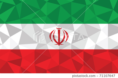 Low poly Iran flag vector illustration. Triangular Iranian flag graphic. Iran country flag is a symbol of independence. Low poly Iran flag vector illustration. Triangular Iranian flag graphic. Iran country flag is a symbol of independence. 71107647