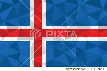 Low poly Iceland flag vector illustration. Triangular Icelander flag graphic. Iceland country flag is a symbol of independence. Low poly Iceland flag vector illustration. Triangular Icelander flag graphic. Iceland country flag is a symbol of independence. 71107651