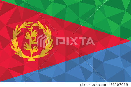 Low poly Eritrea flag vector illustration. Triangular Eritrean flag graphic. Eritrea country flag is a symbol of independence. Low poly Eritrea flag vector illustration. Triangular Eritrean flag graphic. Eritrea country flag is a symbol of independence. 71107689