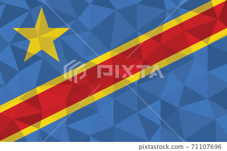 Low poly DR Congo flag vector illustration. Triangular Congolese flag graphic. Democratoc Republic of Congo country flag is a symbol of independence. Low poly DR Congo flag vector illustration. Triangular Congolese flag graphic. Democratoc Republic of Congo country flag is a symbol of independence. 71107696