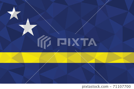 Low poly Curacao flag vector illustration. Triangular Curacaoan flag graphic. Curacao country flag is a symbol of independence. Low poly Curacao flag vector illustration. Triangular Curacaoan flag graphic. Curacao country flag is a symbol of independence. 71107700