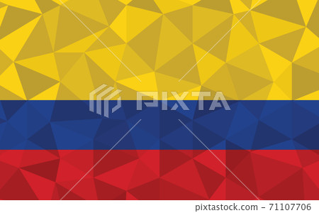Low poly Colombia flag vector illustration. Triangular Colombian flag graphic. Colombia country flag is a symbol of independence. Low poly Colombia flag vector illustration. Triangular Colombian flag graphic. Colombia country flag is a symbol of independence. 71107706