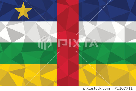 Low poly Central African Republic flag vector illustration. Triangular Central African flag graphic. Central African Republic country flag is a symbol of independence. Low poly Central African Republic flag vector illustration. Triangular Central African flag graphic. Central African Republic country flag is a symbol of independence. 71107711