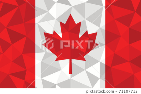 Low poly Canada flag vector illustration. Triangular Canadian flag graphic. Canada country flag is a symbol of independence. Low poly Canada flag vector illustration. Triangular Canadian flag graphic. Canada country flag is a symbol of independence. 71107712