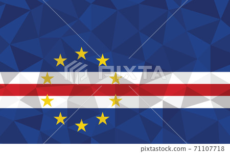 Low poly Cape Verde flag vector illustration. Triangular Cape Verdean flag graphic. Cape Verde country flag is a symbol of independence. Low poly Cape Verde flag vector illustration. Triangular Cape Verdean flag graphic. Cape Verde country flag is a symbol of independence. 71107718