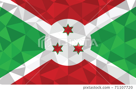 Low poly Burundi flag vector illustration. Triangular Burundian flag graphic. Burundi country flag is a symbol of independence. Low poly Burundi flag vector illustration. Triangular Burundian flag graphic. Burundi country flag is a symbol of independence. 71107720