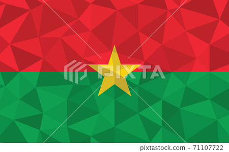 Low poly Burkina Faso flag vector illustration. Triangular Burkinabe flag graphic. Burkina Faso country flag is a symbol of independence. Low poly Burkina Faso flag vector illustration. Triangular Burkinabe flag graphic. Burkina Faso country flag is a symbol of independence. 71107722