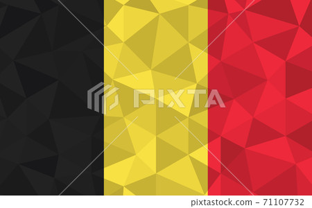 Low poly Belgium flag vector illustration. Triangular Belgian flag graphic. Belgium country flag is a symbol of independence. 71107732