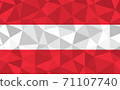 Low poly Austria flag vector illustration. Triangular Austrian flag graphic. Austria country flag is a symbol of independence. 71107740