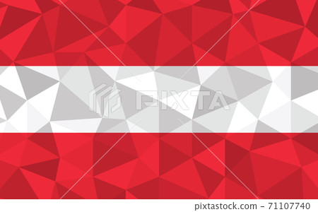 Low poly Austria flag vector illustration. Triangular Austrian flag graphic. Austria country flag is a symbol of independence. 71107740