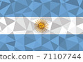 Low poly Argentina flag vector illustration. Triangular Argentinian flag graphic. Argentina country flag is a symbol of independence. 71107744