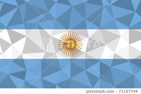 Low poly Argentina flag vector illustration. Triangular Argentinian flag graphic. Argentina country flag is a symbol of independence. Low poly Argentina flag vector illustration. Triangular Argentinian flag graphic. Argentina country flag is a symbol of independence. 71107744