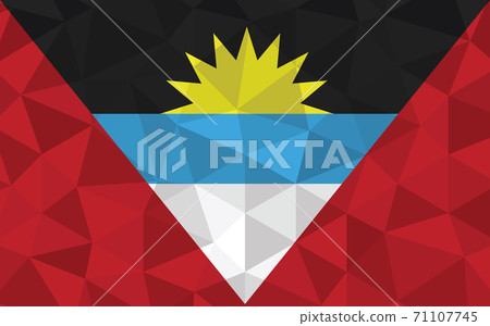 Low poly Antigua and Barbuda flag vector illustration. Triangular Antiguan and Barbudan flag graphic. Antigua and Barbuda country flag is a symbol of independence. Low poly Antigua and Barbuda flag vector illustration. Triangular Antiguan and Barbudan flag graphic. Antigua and Barbuda country flag is a symbol of independence. 71107745