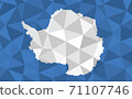 Low poly Antarctica flag vector illustration. Triangular Antarctic flag graphic. Antarctica country flag is a symbol of independence. 71107746