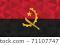 Low poly Angola flag vector illustration. Triangular Angolan flag graphic. Angola country flag is a symbol of independence. 71107747