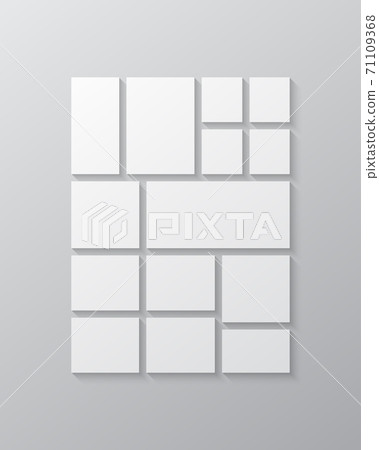 Vector empty collage fourteen frames, images photo 71109368